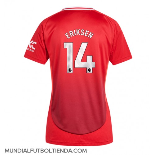 Camiseta Manchester United Christian Eriksen #14 Primera Equipación Replica 2024-25 para mujer mangas cortas